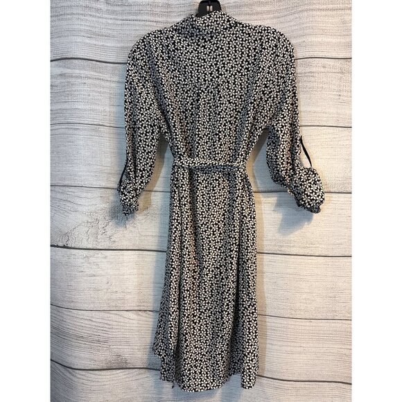Diane Von Furstenberg 100% Silk Floral Print Button-Up Dress Size 4 - Picture 3 of 4